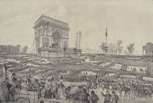 مهرجان الأخوة أمام قوس النصر في Place de l'Etoile ، باريس ، 20 أبريل 1848 (ليتو) بواسطة المدرسة الفرنسية