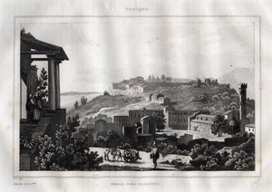 Fiesole -Tuscany - نقش من "" إيطاليا الخلابة "بقلم M. de Norvins، Ch. نودير 1834-1836. بواسطة المدرسة الفرنسية