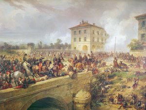 القتال في جسر بوفالورا خلال معركة ماجنتا ، 4 يونيو 1859 ، ج 1859