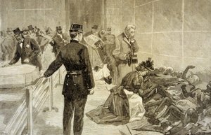 حريق في بازار دي لا تشاريت في باريس في 4 مايو 1897: بعد الكارثة ، حددت العائلات الضحايا في قصر لو إندوستري بواسطة المدرسة الفرنسية