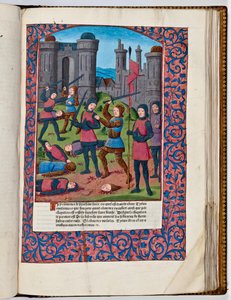 الحرب اليهودية الرومانية الأولى في القدس ، 70 م (طباعة ملونة باليد) بواسطة المدرسة الفرنسية
