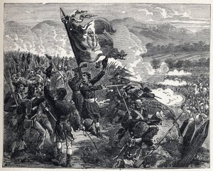 التحالف الأول: العقيد أنطوان غيوم (أنطوان غيوم) رامبون (1759-1842) في معركة مونتنوت في 12 أبريل. بواسطة المدرسة الفرنسية