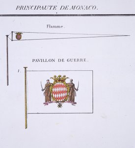 أعلام من موناكو ، من كتاب الأعلام الفرنسي ، c.1819 بواسطة المدرسة الفرنسية