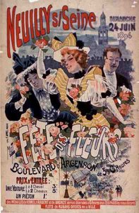 'Flower Fete' ، في Boulevard d'Argenson ، Neuilly Sur Seine (لون ليثو) بواسطة المدرسة الفرنسية