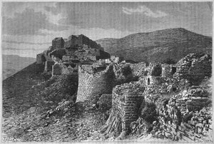 قلعة بني ياس من سوريا اليوم. رحلات إلى فينيسيا ولبنان وجودي. 1875-1880 من لويس تشارلز إميل لورت ، 1884 (النقش وزن الجسم) بواسطة المدرسة الفرنسية