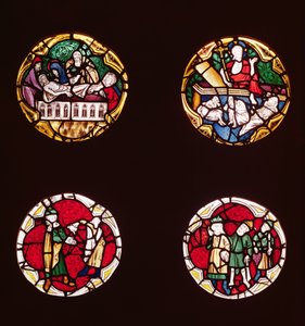 أربع نوافذ تصور مشاهد من حياة المسيح ، من Chapelle du Rosaire بواسطة المدرسة الفرنسية