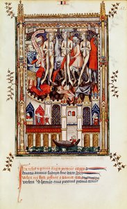 Fr 2092 f.42 التسمية الثالثة للقديس دينيس ورفاقه ، من Vie de St. Denis ، 1317 بواسطة المدرسة الفرنسية