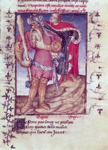 الاب 606 ص 11 يوليسيس يخترق عين العملاق ، من Epitre dOthea ، بواسطة Epitre Master ، c.1406 بواسطة المدرسة الفرنسية