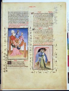 Fr 606 f.35 عجلة الحظ وخيانة المسرات العالمية ، من LEPitre dOthea ، بواسطة Epitre Master ، التي حصل عليها Jean de Berry c.1405 بواسطة المدرسة الفرنسية