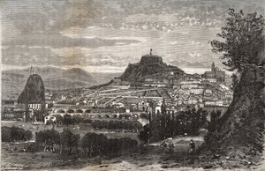 فرنسا ، أوفيرني ، هوت لوار (43) ، لو بوي أون فيلاي (لو بوي أون فيلاي) - نقش في "La France illustrie: geographie، history، Administration Statistics" لـ VA Malt-Brown. 1884 بواسطة المدرسة الفرنسية