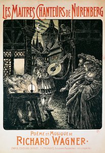 France, Paris, Poster of The Mastersingers of Nuremberg by Richard Wagner بواسطة المدرسة الفرنسية