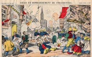 الحرب الفرنسية البروسية (1870-1871) ، في 23 أغسطس 1871 ، تم قصف ستراسبورغ وكان من المقرر الاستسلام في 28 سبتمبر. تصوير الإبينال بواسطة المدرسة الفرنسية