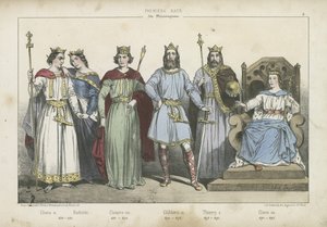 ملوك وملكات الفرنجة من سلالة Merovingian بواسطة المدرسة الفرنسية