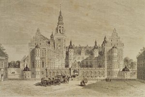 قلعة فريدريكسبورج ، هيليرود ، الدنمارك ، 1850s ، من `` Le Tour du Monde ، نشرت باريس ، 1860s بواسطة المدرسة الفرنسية