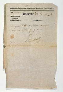 وصفة مجانية من مستشفى Hopital de la Charite ، باريس ، 7 مارس 1837 بواسطة المدرسة الفرنسية