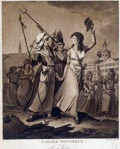الثورة الفرنسية: "" Parisian Poissardes "" طباعة حوالي عام 1789 في باريس ، متحف Carnavalet بواسطة المدرسة الفرنسية