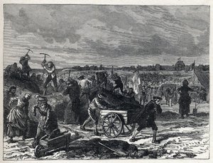 الثورة الفرنسية: أعمال Champs de Mars (Champs-de-Mars) في باريس ، للتحضير ل Fete de la Federation عام 1790. بواسطة المدرسة الفرنسية
