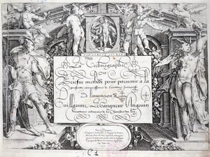 الخط الفرنسي: تكنوغرافيا ، صورة مقدمة من Guillaume the Gangneur حوالي عام 1599. المكتبة التاريخية لمدينة باريس. بواسطة المدرسة الفرنسية