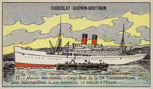 سفينة شحن فرنسية تابعة لشركة Compagnie Transatlantique (كروموليثو) بواسطة المدرسة الفرنسية
