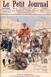 بعثة الاستطلاع الفرنسية في جنوب المغرب ، رسم توضيحي لـ Le Petit Journal ، ديسمبر 1906. بواسطة المدرسة الفرنسية