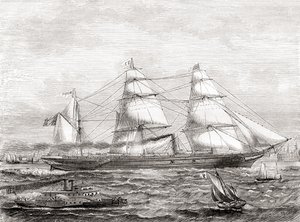 بطانة المحيط الأطلنطي الفرنسية التي تعمل بالبخار (1866-1888) ، من Les Merveilles de la Science ، سنة 1870 بواسطة المدرسة الفرنسية