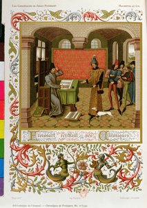 Froissart (1333-140001) يكتب سجلاته (فاكس السيدة 5190) بواسطة المدرسة الفرنسية