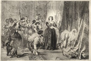 فروند - الناس يطالبون برؤية الملك: باريس ، القصر الملكي ، 9 فبراير 1651 - فروند: في ليلة 9 فبراير 1651 ، في القصر الملكي ، آن النمسا (1601-1666) يظهر لويس الرابع عشر ، المعروف باسم لو الملك سولي (الملك سولي أو لويس الكبير بواسطة المدرسة الفرنسية