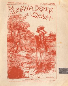 الغلاف الأمامي لموسيقى الأغنية Le Mouchoir Rouge de Cholet ، تأليف وتأليف تيودور بوتريل بواسطة المدرسة الفرنسية