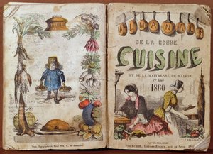 الغلاف الأمامي لـ Almanac de la Bonne Cuisine et de la Maitresse de Maison ، 1860 بواسطة المدرسة الفرنسية