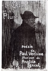 الغلاف الأمامي للموسيقى يسجل Le Chant de la pluie ، من قصيدة كتبها Paul Verlaine ، 1844 بواسطة المدرسة الفرنسية