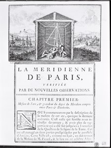 الصفحة الأولى من الفصل الأول من La Meridienne de Paris بقلم سيزار فرانسوا كاسيني دي ثوري ، 1744 بواسطة المدرسة الفرنسية