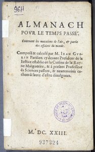 واجهة كتاب "Almanach pour le temps passe" لجين جويرين بواسطة المدرسة الفرنسية
