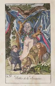 واجهة كتاب "Fables de La Fontaine" ، حرره Bouillon بواسطة المدرسة الفرنسية