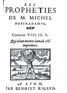 واجهة إلى نبوءات م. ميشيل نوستراداموس ، حانة. بواسطة Benoist Rigaud ، 1568 بواسطة المدرسة الفرنسية