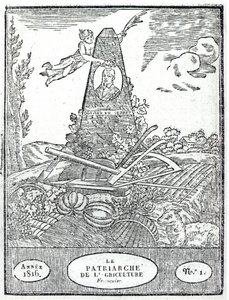صورة لواجهة مناجم زراعية مع صورة لأوليفييه دي سيريس (1539-1619) 1816 بواسطة المدرسة الفرنسية