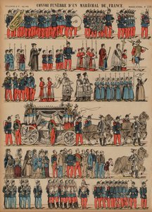 Funeral procession of a Marshal of France (coloured engraving) بواسطة المدرسة الفرنسية