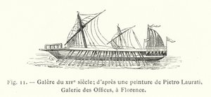 Galere du XIVe siecle; d
