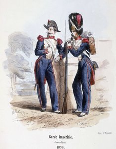 الحرس الإمبراطوري: غرينادير (1854) - في "" تاريخ الجيش "طبعة. باربر ، باريس بواسطة المدرسة الفرنسية