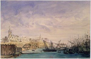 منظر عام للجزائر ، 1845 (مرحاض على ورق) بواسطة المدرسة الفرنسية