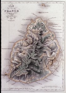 Geographic map of Mauritius (Anc. Ile de France) - engraving بواسطة المدرسة الفرنسية