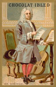 George Frideric Handel, German-born British composer (chromolitho) بواسطة المدرسة الفرنسية