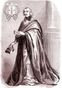 جوليو ريموندو مازارينو، كاردينال فرنسي ودبلوماسي من أصل إيطالي.1865 (نقش) بواسطة المدرسة الفرنسية