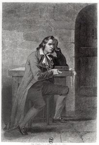 غراكوس بابوف (1760-97) طعن نفسه (نقش) (صورة بالأبيض والأسود) بواسطة المدرسة الفرنسية