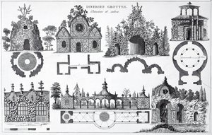 تصميمات الكهف من Jardins Anglo-Chinois لجورج لويس لو روج ، المنشورة 1775-78 بواسطة المدرسة الفرنسية