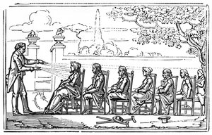 العلاج المغناطيسي الجماعي ، التوضيح من Therapeutique Magnetique بواسطة Baron du Potet ، 1863 بواسطة المدرسة الفرنسية