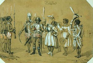 هايتي ، حوالي 1840 (قلم رصاص وألوان مائية على ورق) بواسطة المدرسة الفرنسية