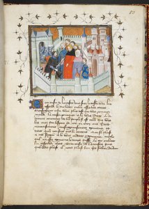Harley 1319 f.50، Richard II and Bolingbroke at Flint Castle، c.1401-05 (vellum) بواسطة المدرسة الفرنسية