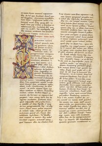 Harley 4772 f.120v الصفحة الافتتاحية من كتاب روث ، "إنجيل مونبلييه" (حبر ولون على الرق) بواسطة المدرسة الفرنسية