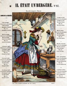 He was a shepherdess. Childborn song. Picture of Epinal from the 19th century. بواسطة المدرسة الفرنسية