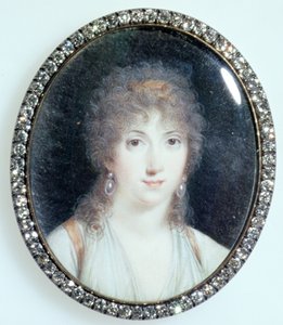 Henriette Lucy Dillon (1770-1853) Marquise de la Tour du Pin Gouvernet ، c.1802 (مرحاض على العاج) بواسطة المدرسة الفرنسية